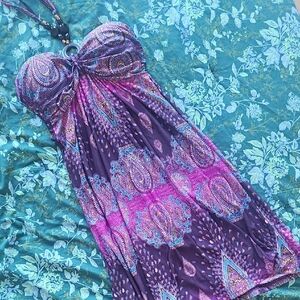 Purple and Pink Paisley Dress